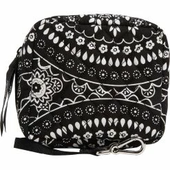 Deals 🛒 Vera Bradley Recycled Cotton Mini Trapeze Cosmetic Case, Black Bandana Medallion ⌛